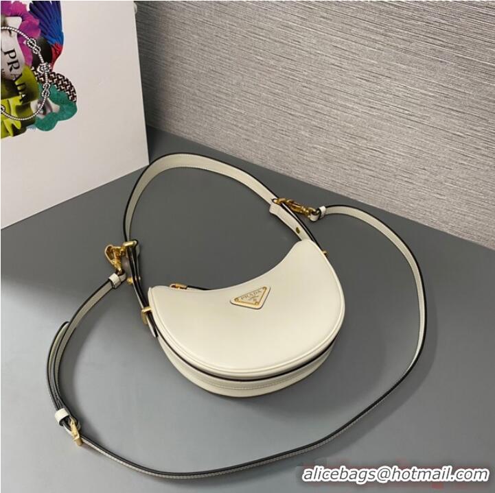 Hot Sell Cheap Prada leather shoulder bag 1BC199 White