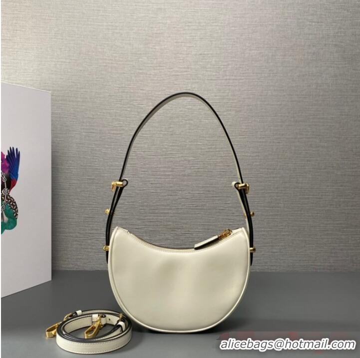 Hot Sell Cheap Prada leather shoulder bag 1BC199 White