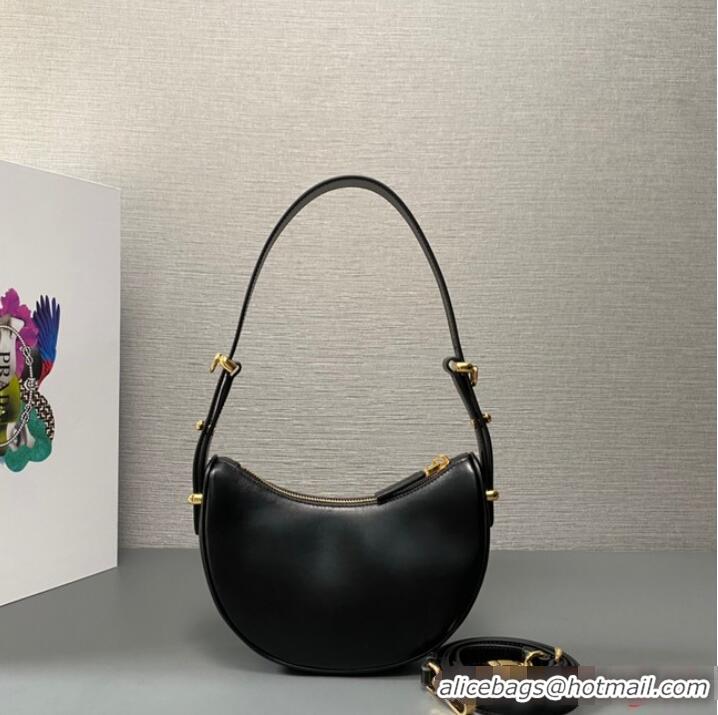 Most Popular Prada leather shoulder bag 1BC199 Black