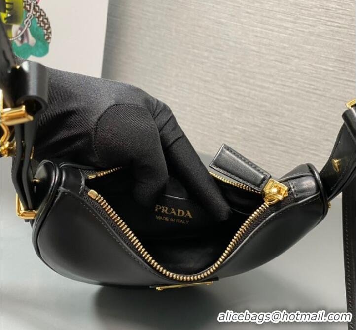 Most Popular Prada leather shoulder bag 1BC199 Black