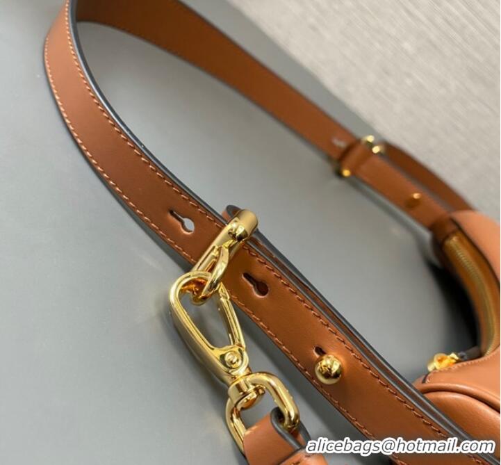 Reasonable Price Prada leather shoulder bag 1BC199 Brown