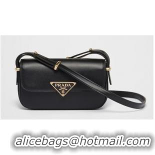 Low Cost Prada Leather shoulder bag 1BD339 Black