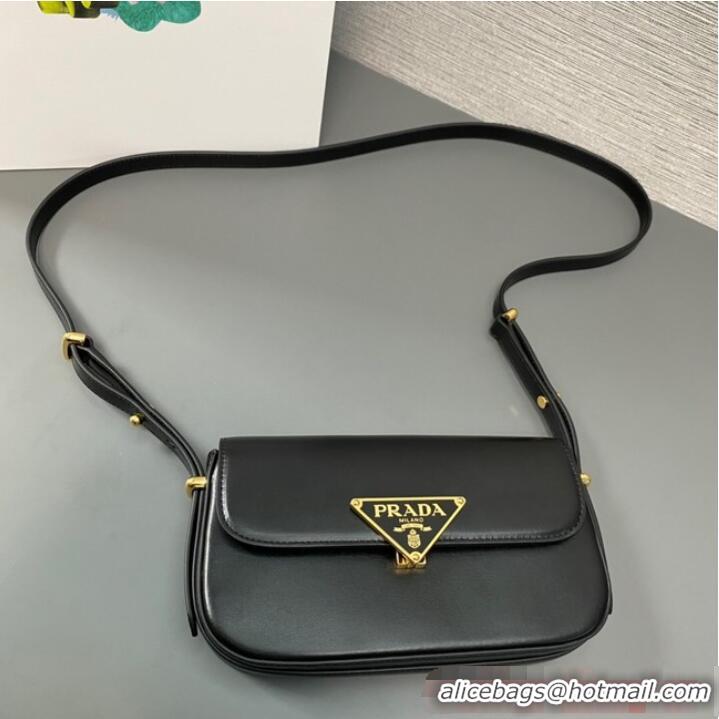 Low Cost Prada Leather shoulder bag 1BD339 Black