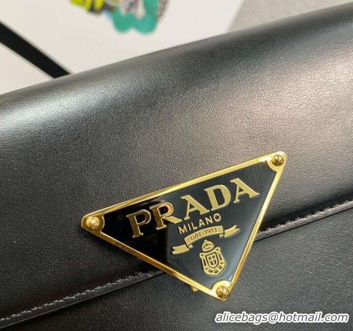 Low Cost Prada Leather shoulder bag 1BD339 Black