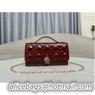 Buy Discount MISS DIOR MINI BAG Patent Cannage Calfskin S0980O Wine