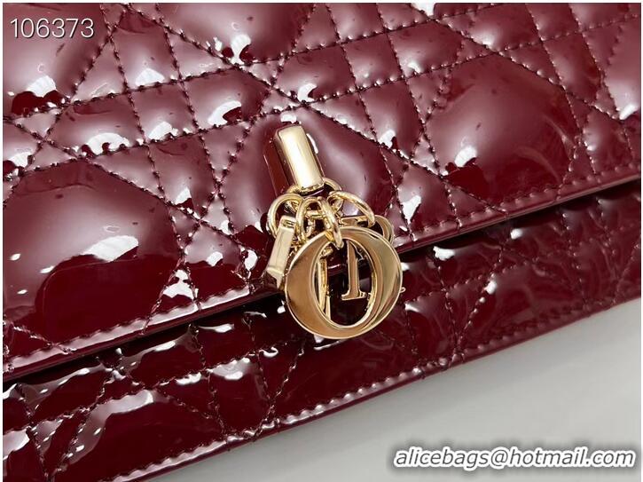 Buy Discount MISS DIOR MINI BAG Patent Cannage Calfskin S0980O Wine