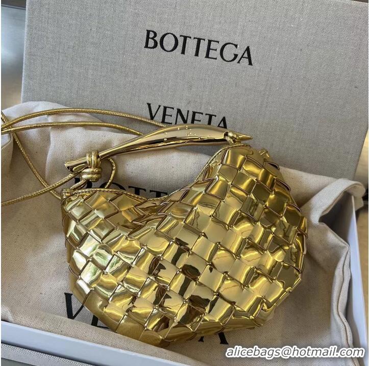 Low Cost Bottega Veneta mirror laminated lambskin Mini Sardine 744267 Gold