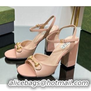 Shop Duplicate Gucci Horsebit High Heel Sandals 9cm in Leather Nude 215119