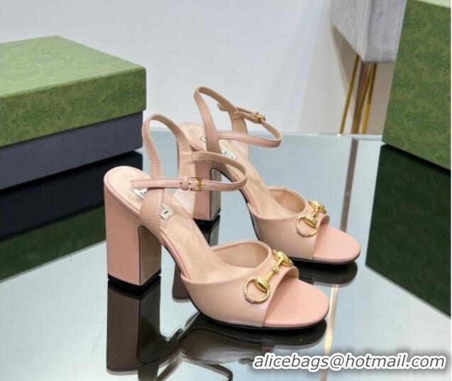 Shop Duplicate Gucci Horsebit High Heel Sandals 9cm in Leather Nude 215119