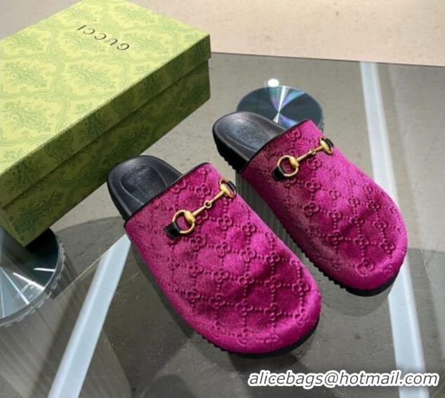 Classic Specials Gucci GG Fabric Platform Slide Sandals Purple 215123