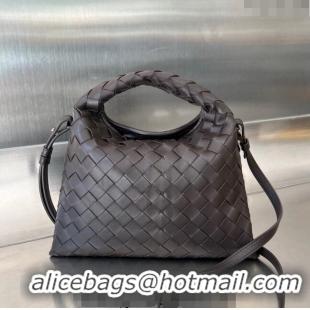 Grade Design Bottega Veneta Mini Hop Hobo Bag in Intrecciato Leather 777586 Fondant Brown 2023