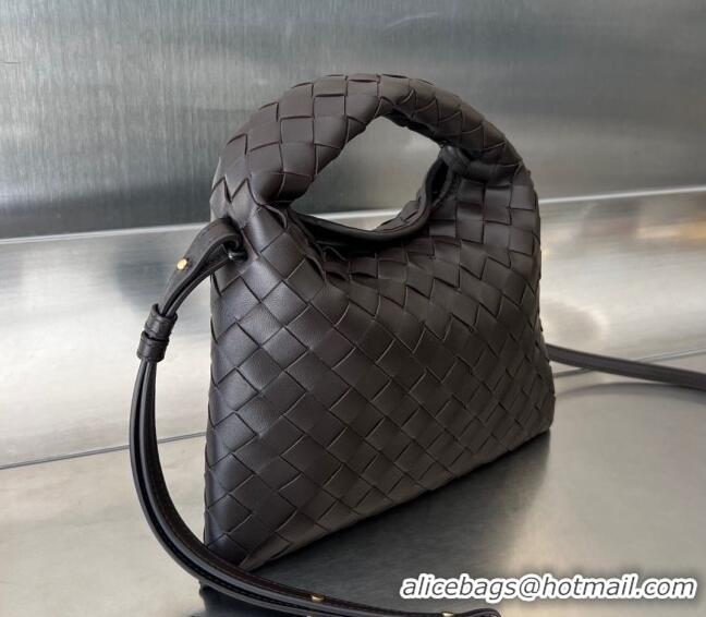 Grade Design Bottega Veneta Mini Hop Hobo Bag in Intrecciato Leather 777586 Fondant Brown 2023