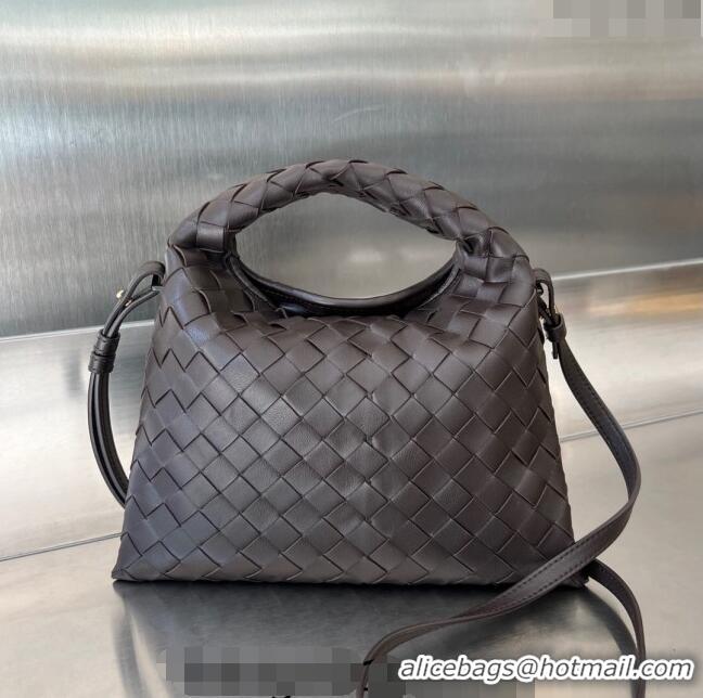 Grade Design Bottega Veneta Mini Hop Hobo Bag in Intrecciato Leather 777586 Fondant Brown 2023