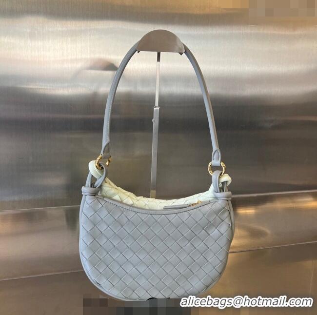 Super Quality Bottega Veneta Small Gemelli Shoulder Bag in Intrecciato Leather 776764 Agate Grey/Glacier Blue 2023