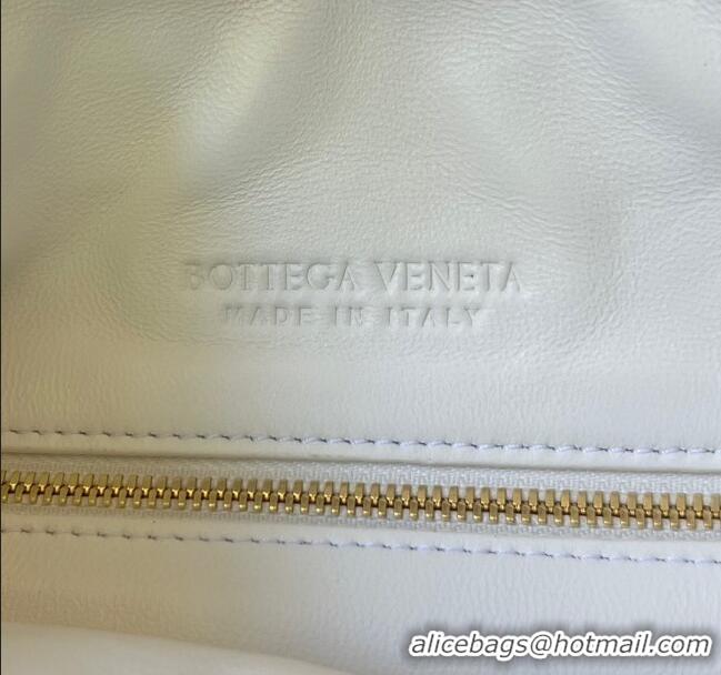 Famous Brand Bottega Veneta Large Gemelli Shoulder Bag in Intrecciato Leather 764053 White 2023