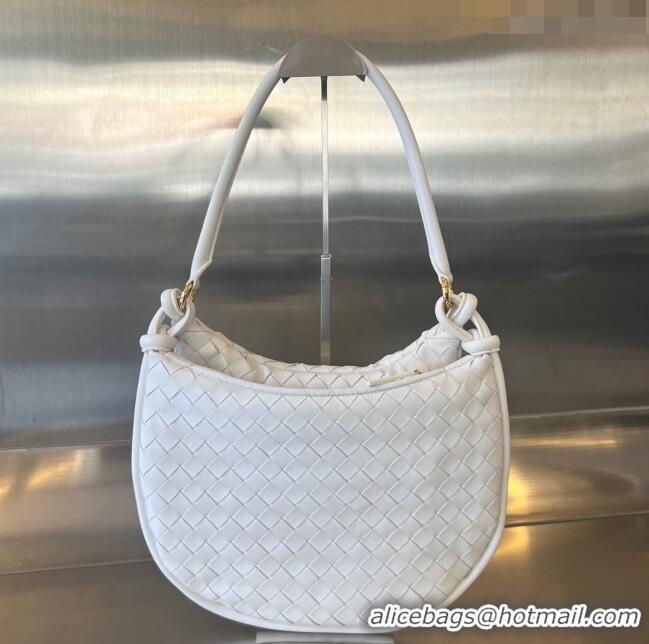 Buy Discount Bottega Veneta Medium Gemelli Shoulder Bag in Intrecciato Leather 764281 White 2023