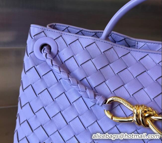 Grade Design Bottega Veneta Small East/West Andiamo Top Handle Bag in Intrecciato Leather 754990 Amethyst Purple 2023