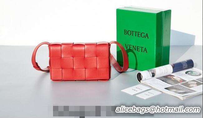 Top Quality Bottega Veneta Cassette Crossbody Bag in Intrecciato Leather 578004 Red 2023