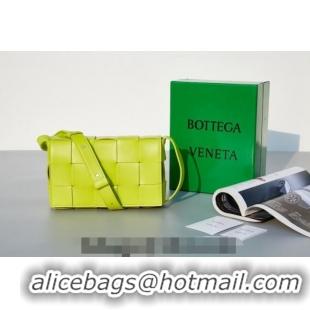 Buy Grade Bottega Veneta Cassette Crossbody Bag in Intrecciato Leather 578004 Kiwi Yellow 2023