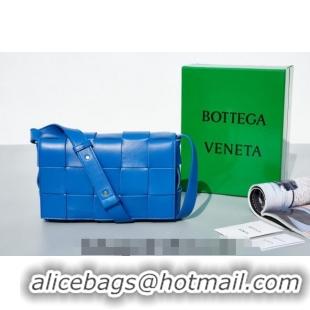 Super Quality Bottega Veneta Cassette Crossbody Bag in Intrecciato Leather 578004 Blue 2023