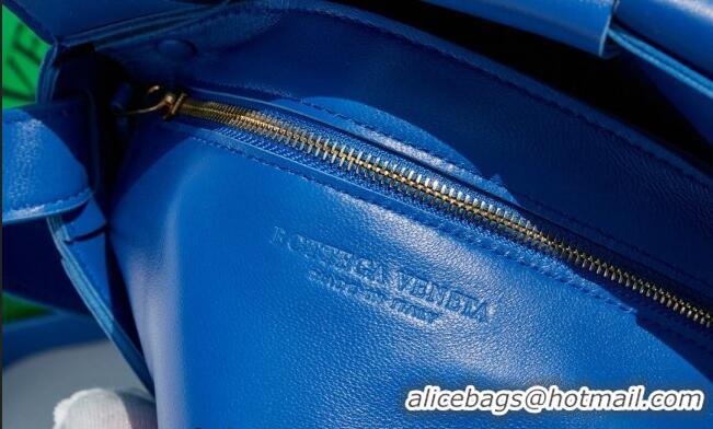 Super Quality Bottega Veneta Cassette Crossbody Bag in Intrecciato Leather 578004 Blue 2023