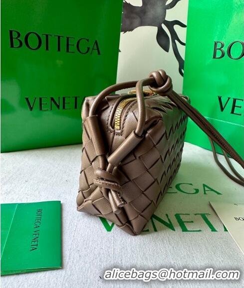 Best Price Bottega Veneta Mini Loop Camera Bag in Intrecciato Leather 723547 Taupe Grey 2023