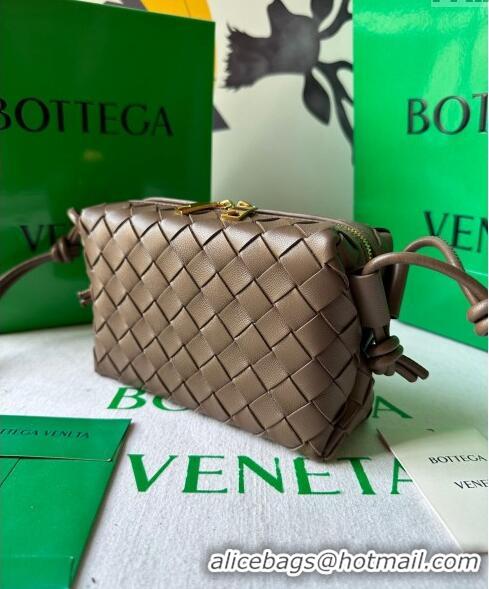 Best Price Bottega Veneta Mini Loop Camera Bag in Intrecciato Leather 723547 Taupe Grey 2023