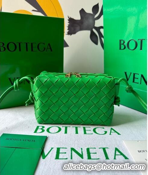 Best Price Bottega Veneta Mini Loop Camera Bag in Intrecciato Leather 723547 Parakeet Green 2023