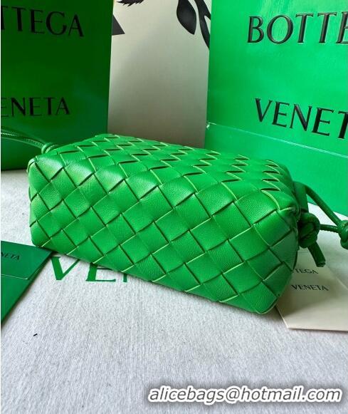 Best Price Bottega Veneta Mini Loop Camera Bag in Intrecciato Leather 723547 Parakeet Green 2023