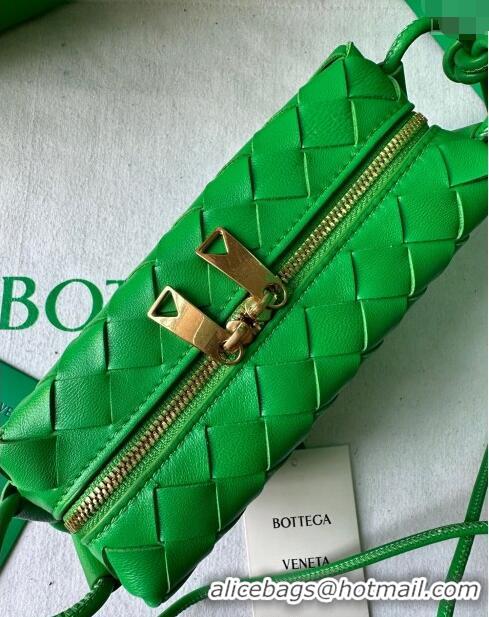 Best Price Bottega Veneta Mini Loop Camera Bag in Intrecciato Leather 723547 Parakeet Green 2023