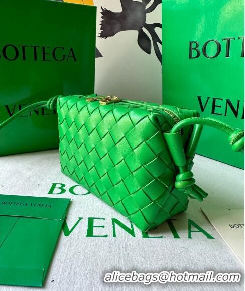 Best Price Bottega Veneta Mini Loop Camera Bag in Intrecciato Leather 723547 Parakeet Green 2023