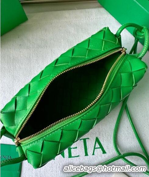 Best Price Bottega Veneta Mini Loop Camera Bag in Intrecciato Leather 723547 Parakeet Green 2023