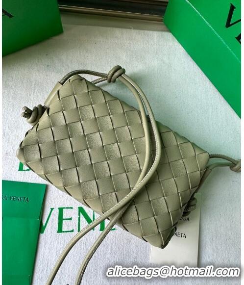 Promotional Bottega Veneta Mini Loop Camera Bag in Intrecciato Leather 723547 Travetine Green 2023