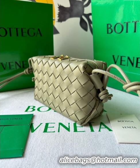 Promotional Bottega Veneta Mini Loop Camera Bag in Intrecciato Leather 723547 Travetine Green 2023