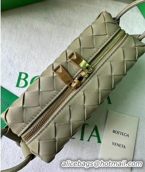 Promotional Bottega Veneta Mini Loop Camera Bag in Intrecciato Leather 723547 Travetine Green 2023