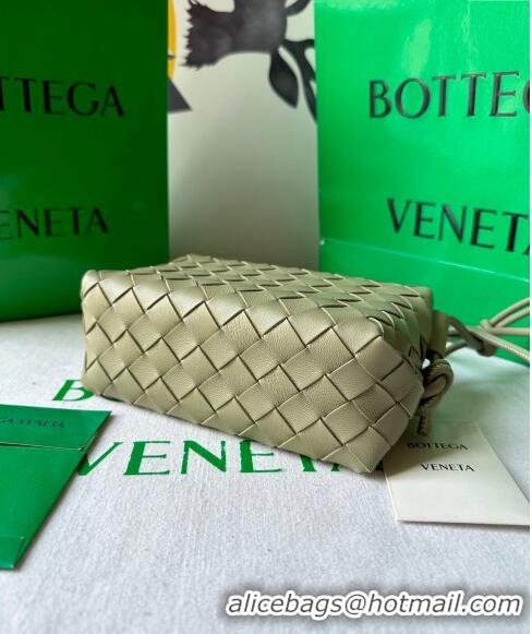 Promotional Bottega Veneta Mini Loop Camera Bag in Intrecciato Leather 723547 Travetine Green 2023