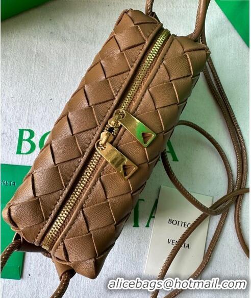 Top Quality Bottega Veneta Mini Loop Camera Bag in Intrecciato Leather 723547 Caramel Brown 2023