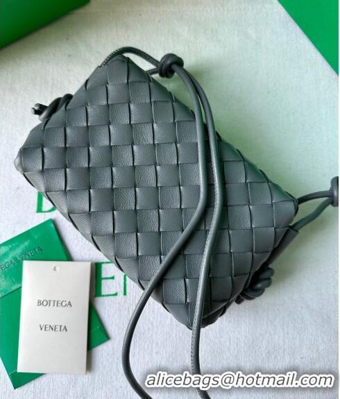 Inexpensive Bottega Veneta Mini Loop Camera Bag in Intrecciato Leather 723547 Thunder Grey 2023