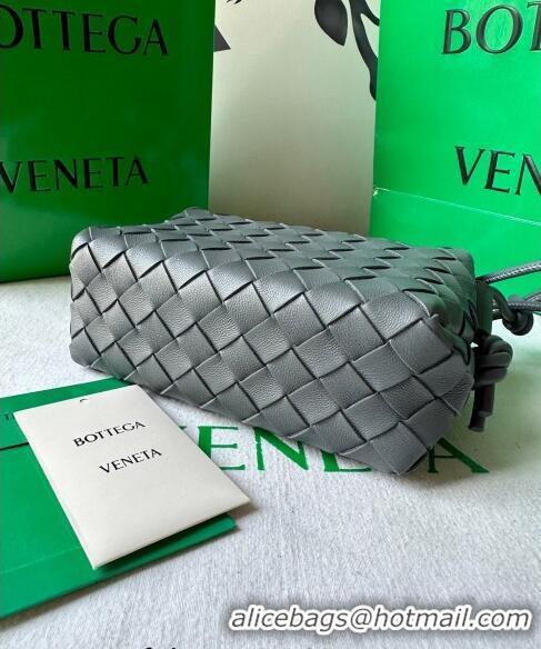 Inexpensive Bottega Veneta Mini Loop Camera Bag in Intrecciato Leather 723547 Thunder Grey 2023