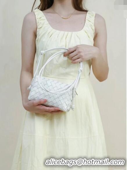 Famous Brand Bottega Veneta Mini Loop Camera Bag in Intrecciato Leather 723547 Porridge Yellow 2023