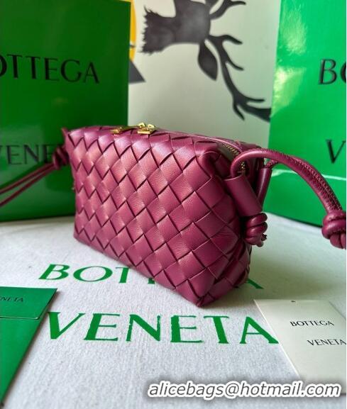 Luxurious Bottega Veneta Mini Loop Camera Bag in Intrecciato Leather 723547 Cinnabar Red 2023