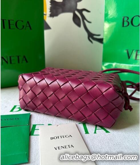 Luxurious Bottega Veneta Mini Loop Camera Bag in Intrecciato Leather 723547 Cinnabar Red 2023