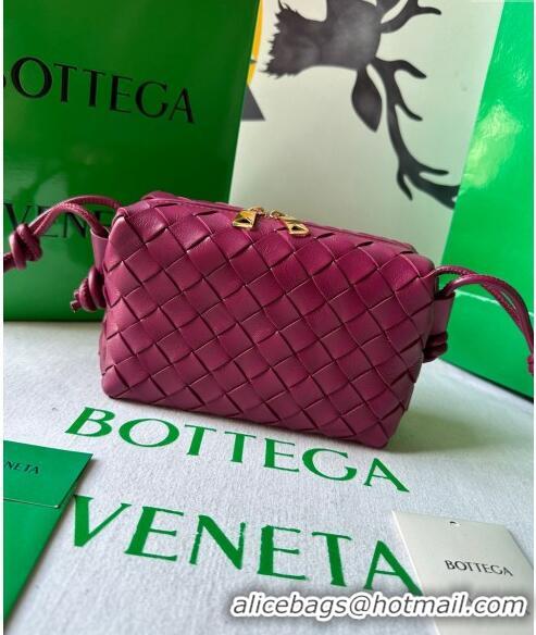 Luxurious Bottega Veneta Mini Loop Camera Bag in Intrecciato Leather 723547 Cinnabar Red 2023