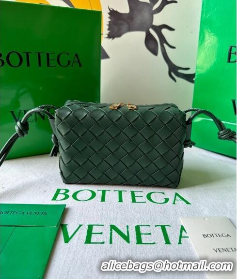 Promotional Bottega Veneta Mini Loop Camera Bag in Intrecciato Leather 723547 Raintree Green 2023