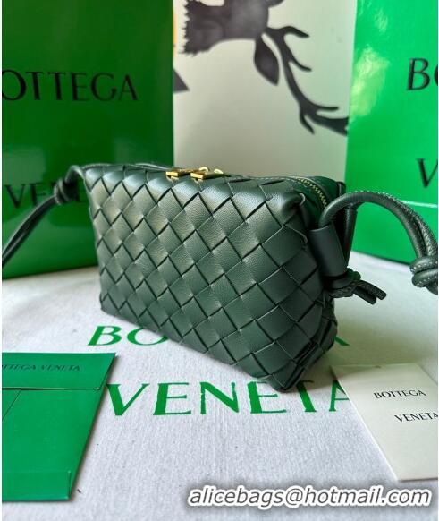 Promotional Bottega Veneta Mini Loop Camera Bag in Intrecciato Leather 723547 Raintree Green 2023