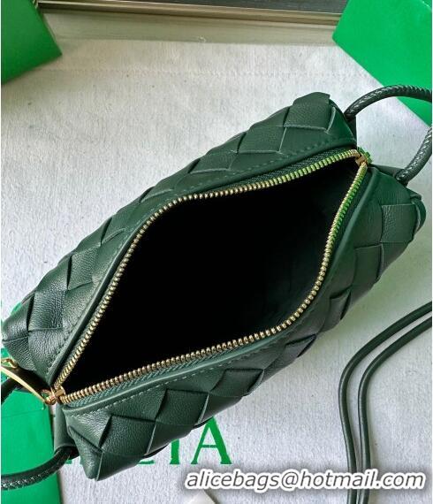 Promotional Bottega Veneta Mini Loop Camera Bag in Intrecciato Leather 723547 Raintree Green 2023