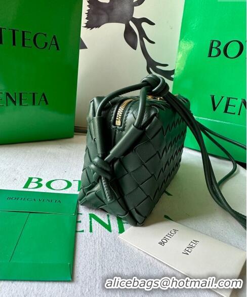 Promotional Bottega Veneta Mini Loop Camera Bag in Intrecciato Leather 723547 Raintree Green 2023