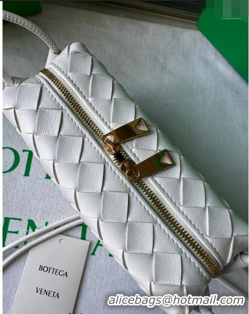 New Style Bottega Veneta Mini Loop Camera Bag in Intrecciato Leather 723547 White 2023