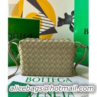 New Design Bottega Veneta Small Loop Camera Bag in Intrecciato Leather 736130 Travetine Green 2023