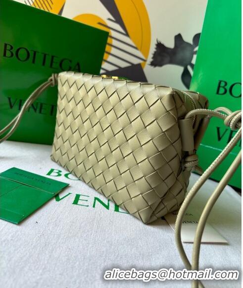 New Design Bottega Veneta Small Loop Camera Bag in Intrecciato Leather 736130 Travetine Green 2023